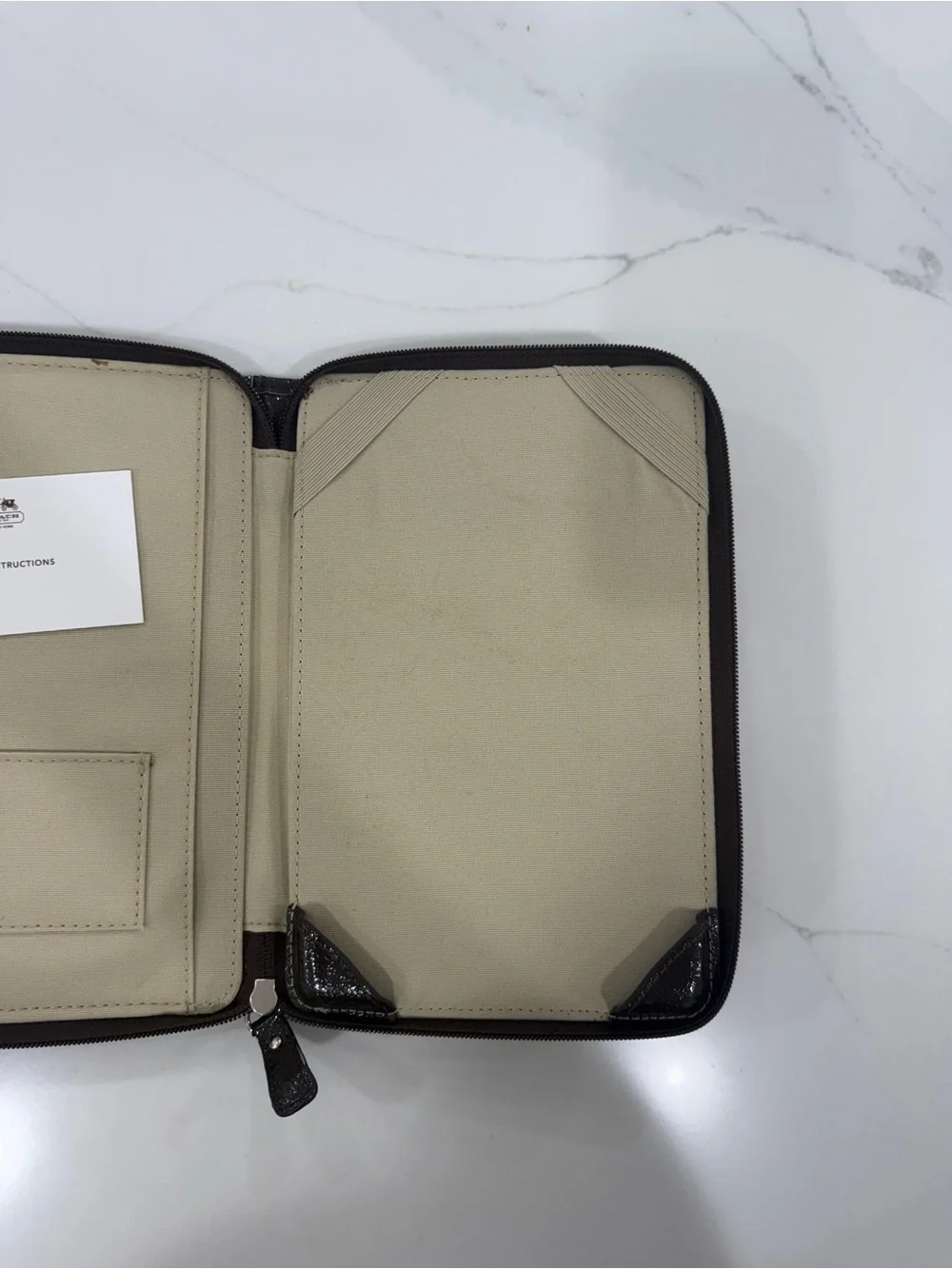 Coach Signature Canvas Tablet Case / E-Reader Sleeve - Khaki/Brown